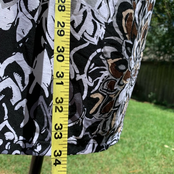 EN FOCUS STUDIO black white tropical floral print sleeveless square neck dress - Picture 9 of 9